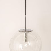 clear glass ball pendant chrome Limburg, Germany, 1970s