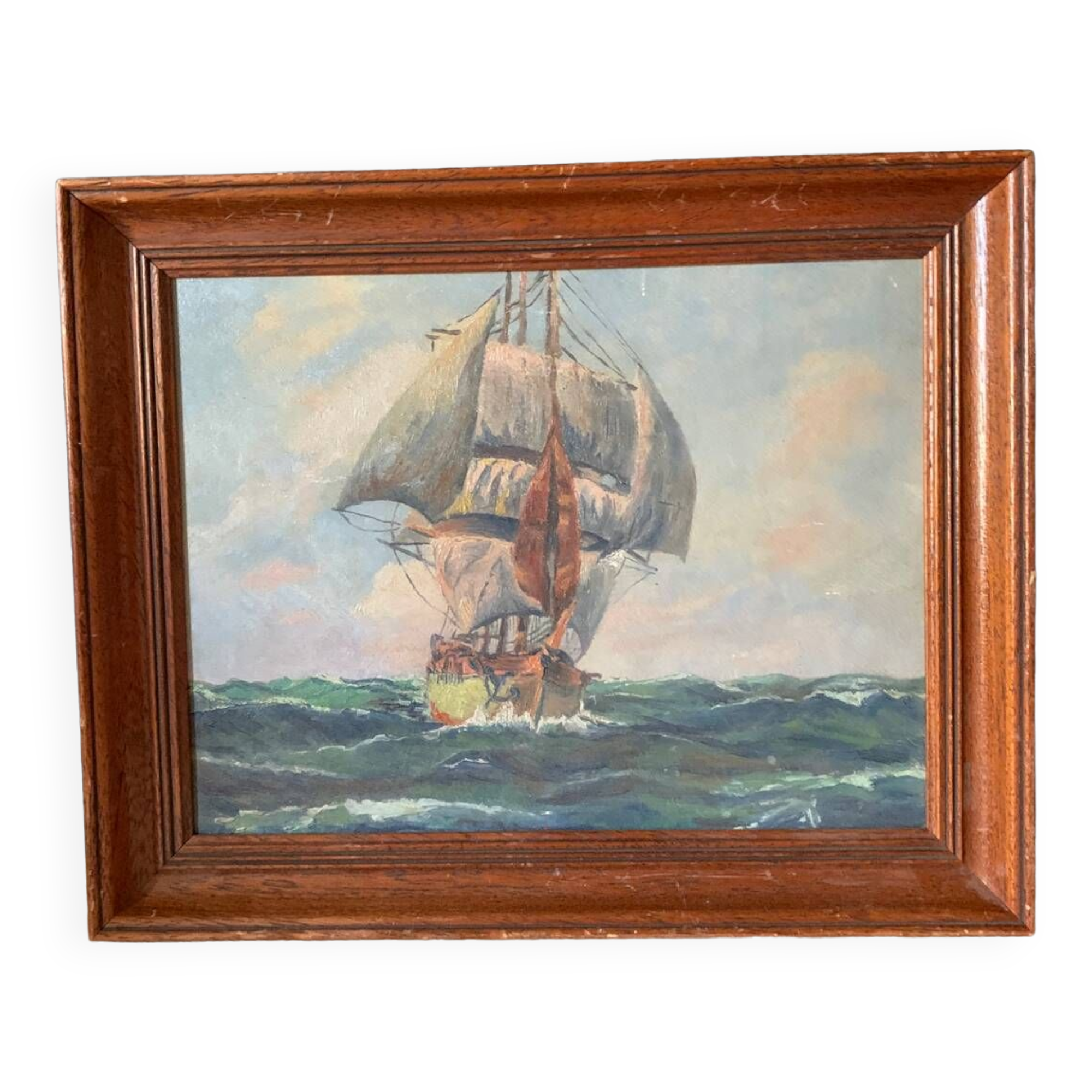 Oil painting on marine panel
