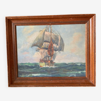 Oil painting on marine panel