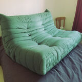 Togo sofa 2 places rehoussé to nine Alcantara Emerald Green