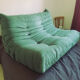 Togo sofa 2 places rehoussé to nine Alcantara Emerald Green