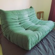 Togo sofa 2 places rehoussé to nine Alcantara Emerald Green