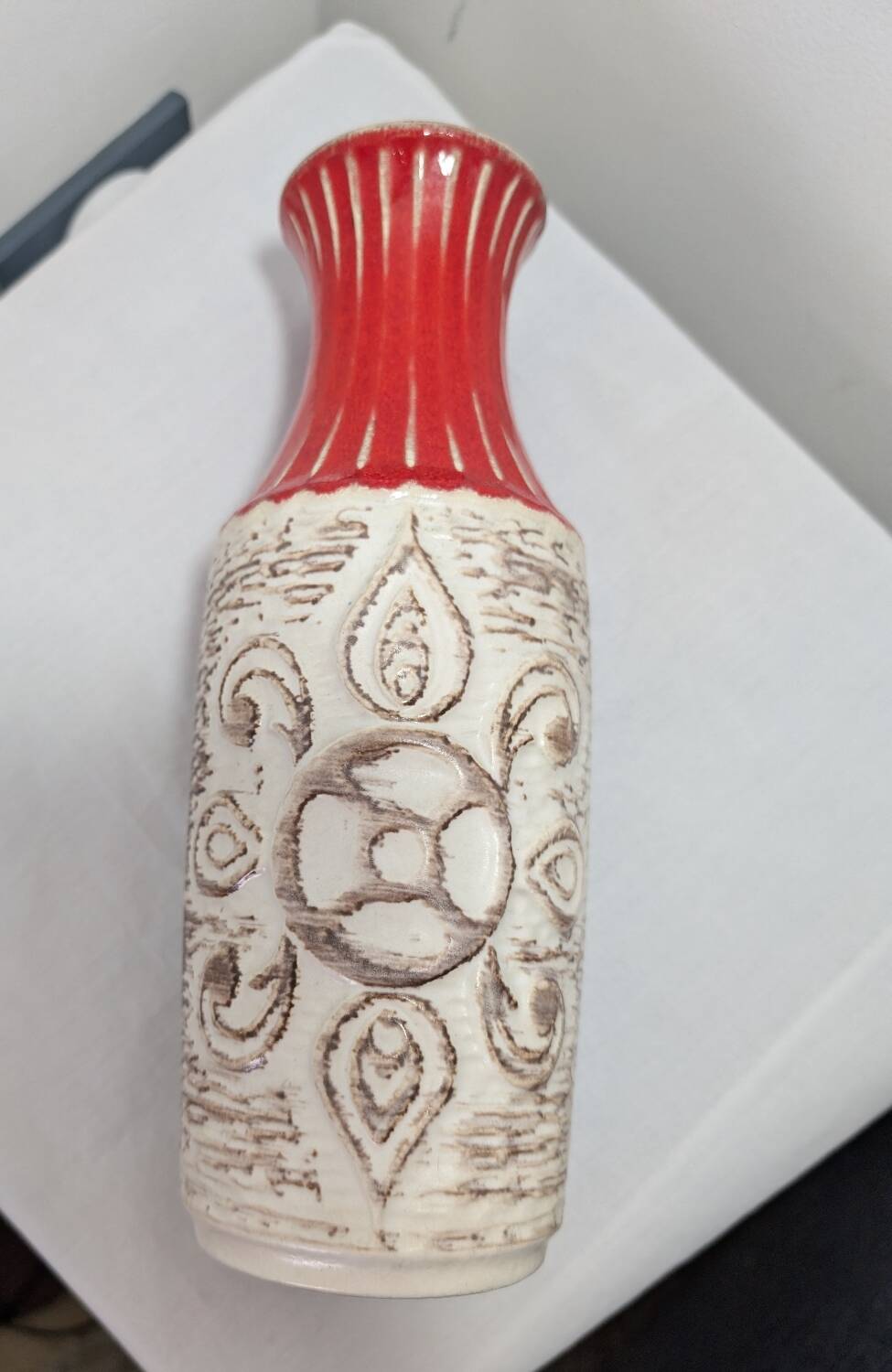 Vase Bay Keramik West Germany red vintage 70s - model 68/25