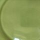 6 olive green plates with dotted relief, workshop ceramic style