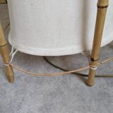 Fabric and bamboo table lamp