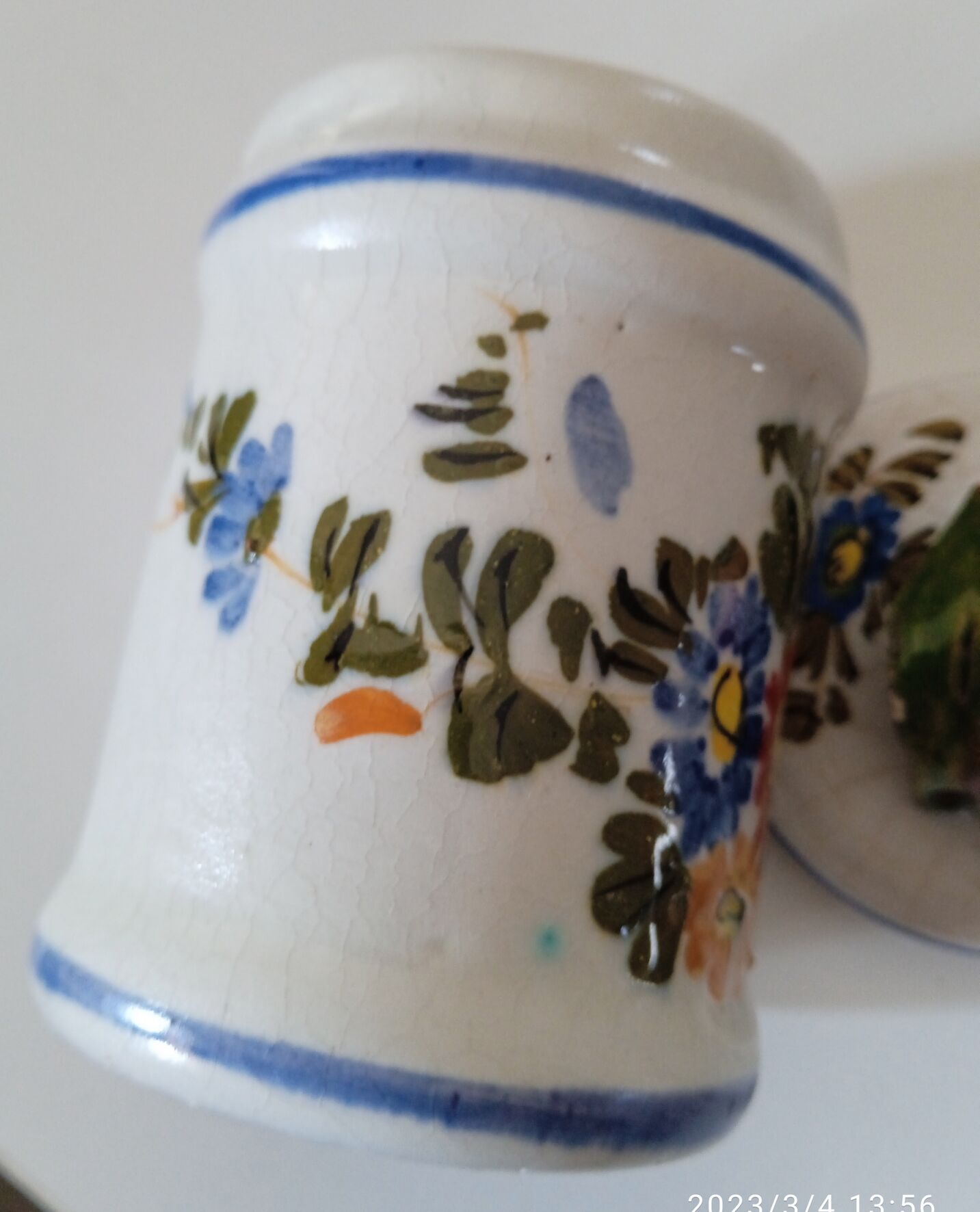 Small old earthenware spice pot