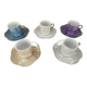 Set of 5 iridescent harlequin espresso coffee cups