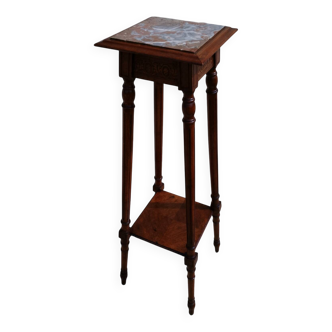 Wooden and marble selette / pedestal