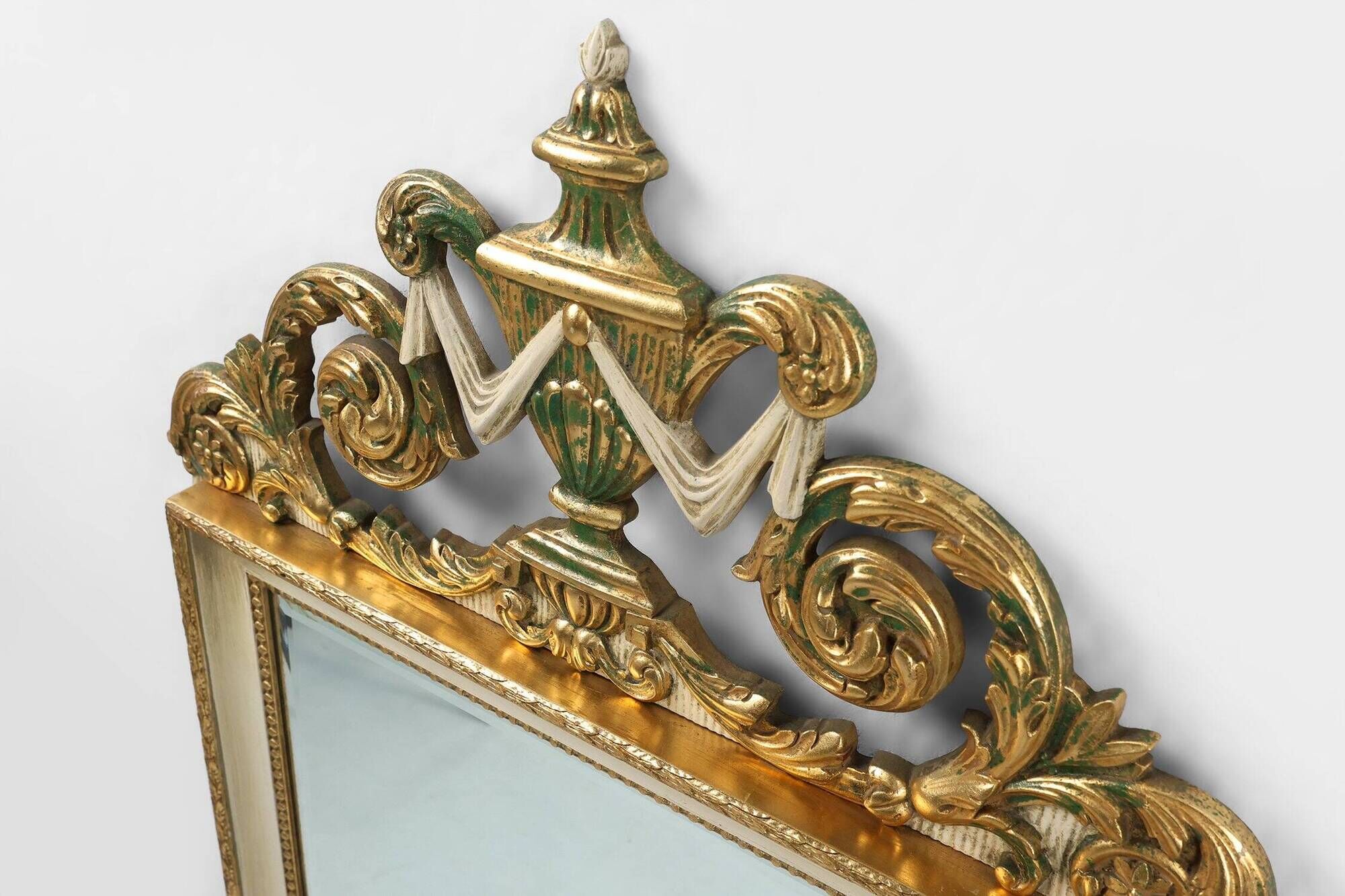 20th Century Napoleon III style mirror in wood with facet cut mirror, Franc