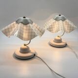 Pair of table lamps with pleated shades – 1980s