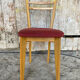 Vintage Scandinavian Chair Beech + Red Fabric Seat 60s