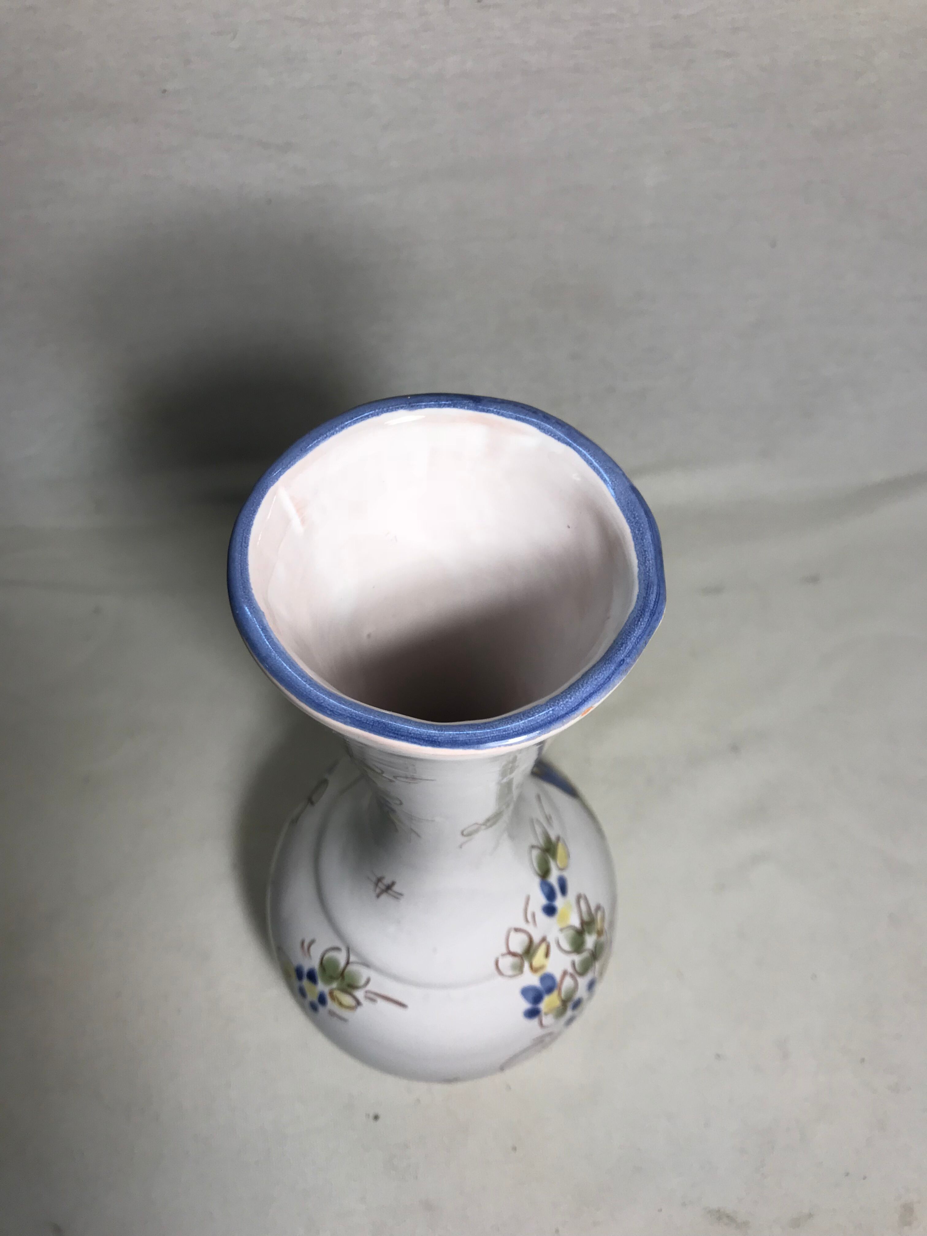 Former Moustiers white painted ceramic vase