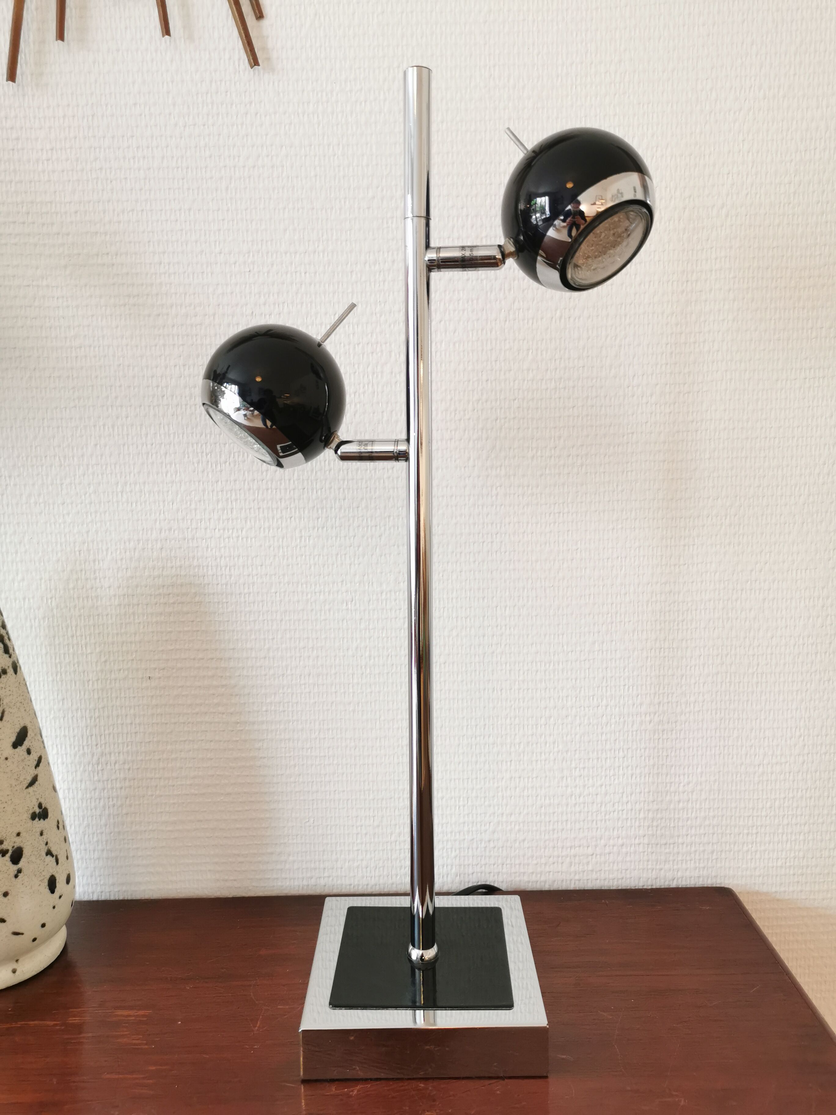 Vintage eyeball lamp Seylumière Hary