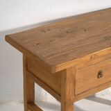 Table basse ancienne en bois massif (vers 1870)