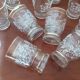 Set of 12 glasses decorations relief white and golden edging - vintage
