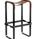 Pair of metal brown and black stools without a backrest.