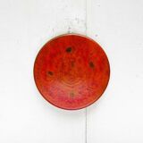 Mid-century modern Danish studio pottery, orange wall coat rack by Signe Boesen Northroup, 1960s.