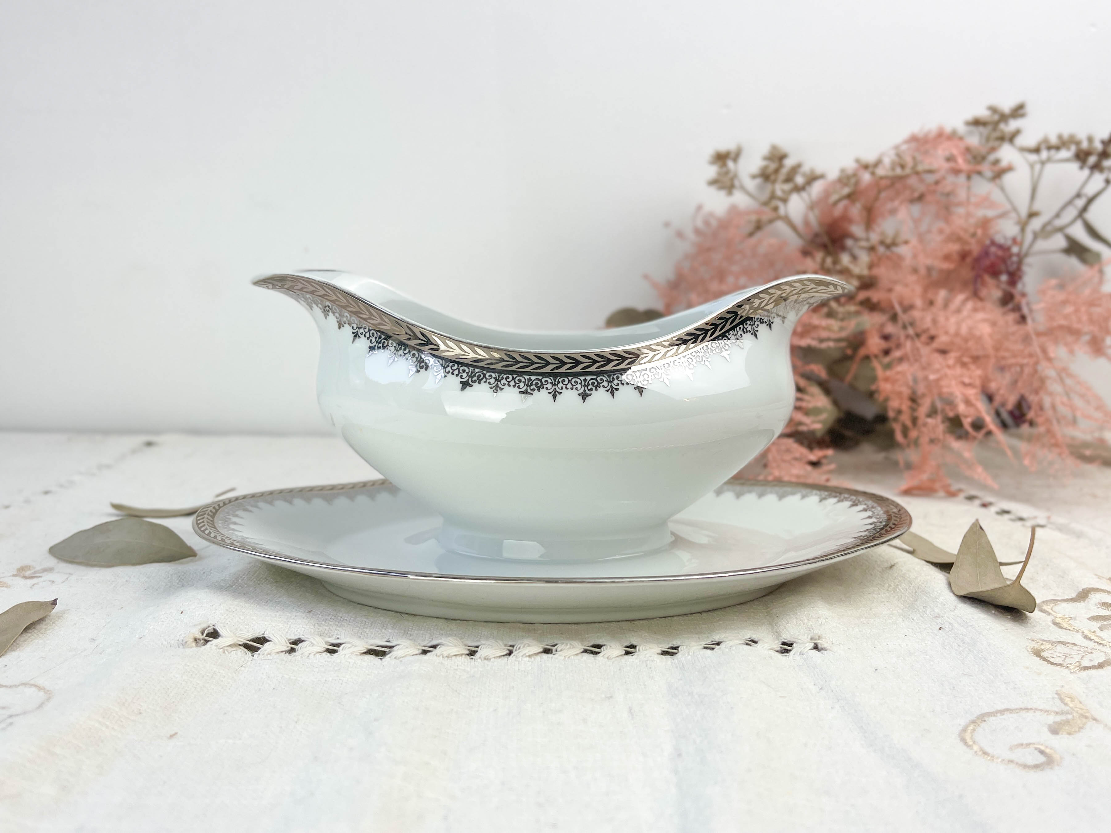 Vintage saucière porcelaine limoges silver made in france