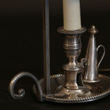 Lampe bouillotte bronze argenté tôle XIXème siècle