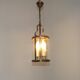 Lanterne suspendue à 2 lumières en laiton vintage français avec abat-jour en verre cylindrique 4948
