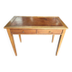 Bureau plateau cuir avec 2 tiroirs en merisier