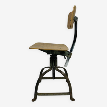 Industrial chair, stool, studio chair, Bienaise, 1950s