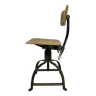 Chaise industrielle, tabouret, chaise d'atelier, Bienaise, années 1950