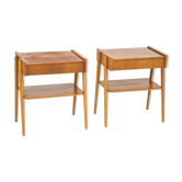 Set of 2 teak bedside tables, Carlström, Sweden, 1960