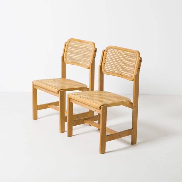 Chaise de salle à manger par Zenon Baczyk, produite par GFM, Pologne, années 1970, en osier naturel.