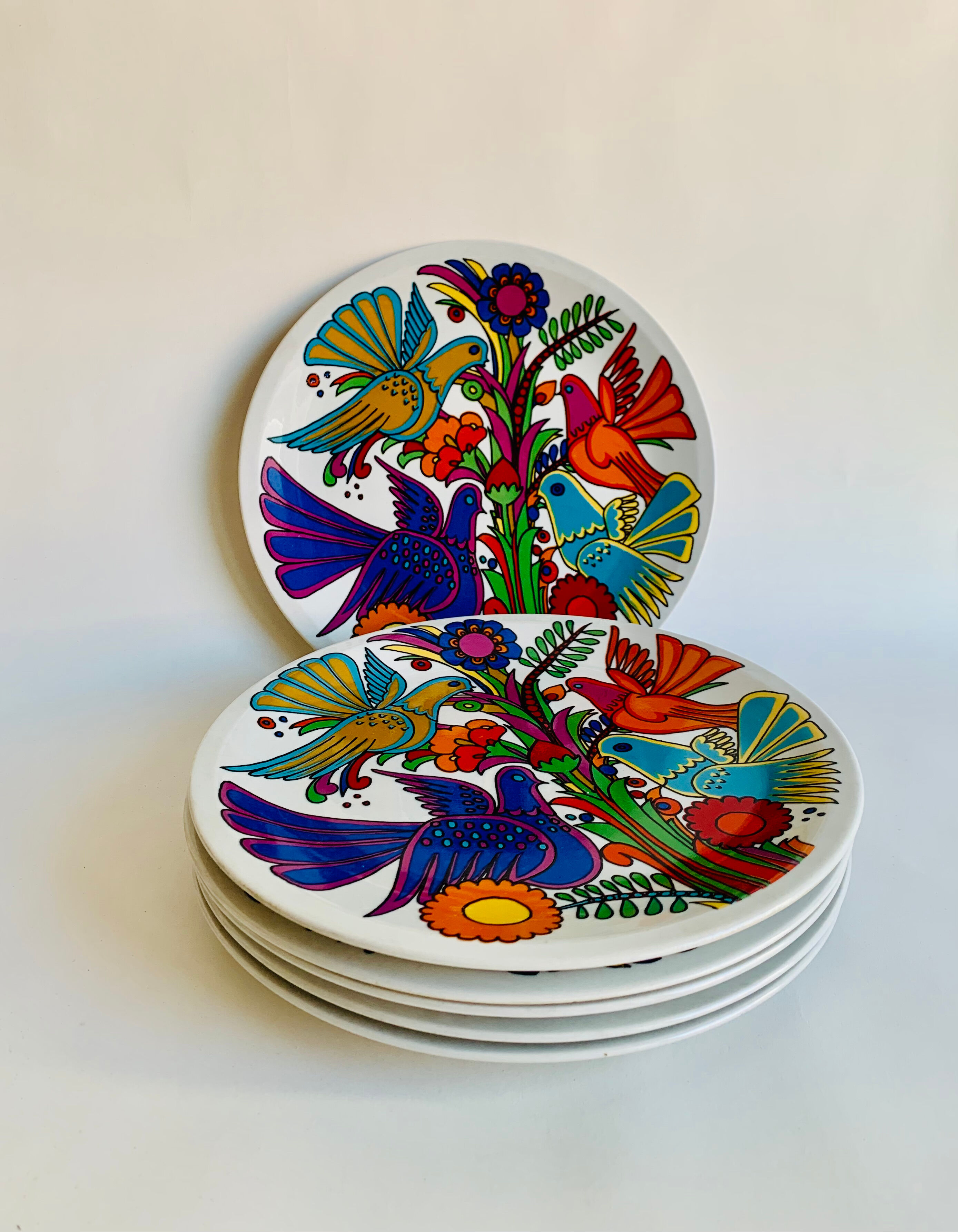 Ensemble de 6 assiettes Villeroy & Boch Acapulco, années 1970