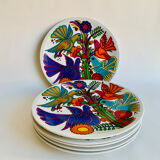 Set of 6 Villeroy & Boch Acapulco plates, 1970s
