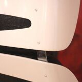 Space Age Lounge Chair, White Lacquer, Leather, Reptile Look, Germany, 1970s