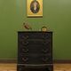 Antique black painted serpentine bachelors chest of drawers