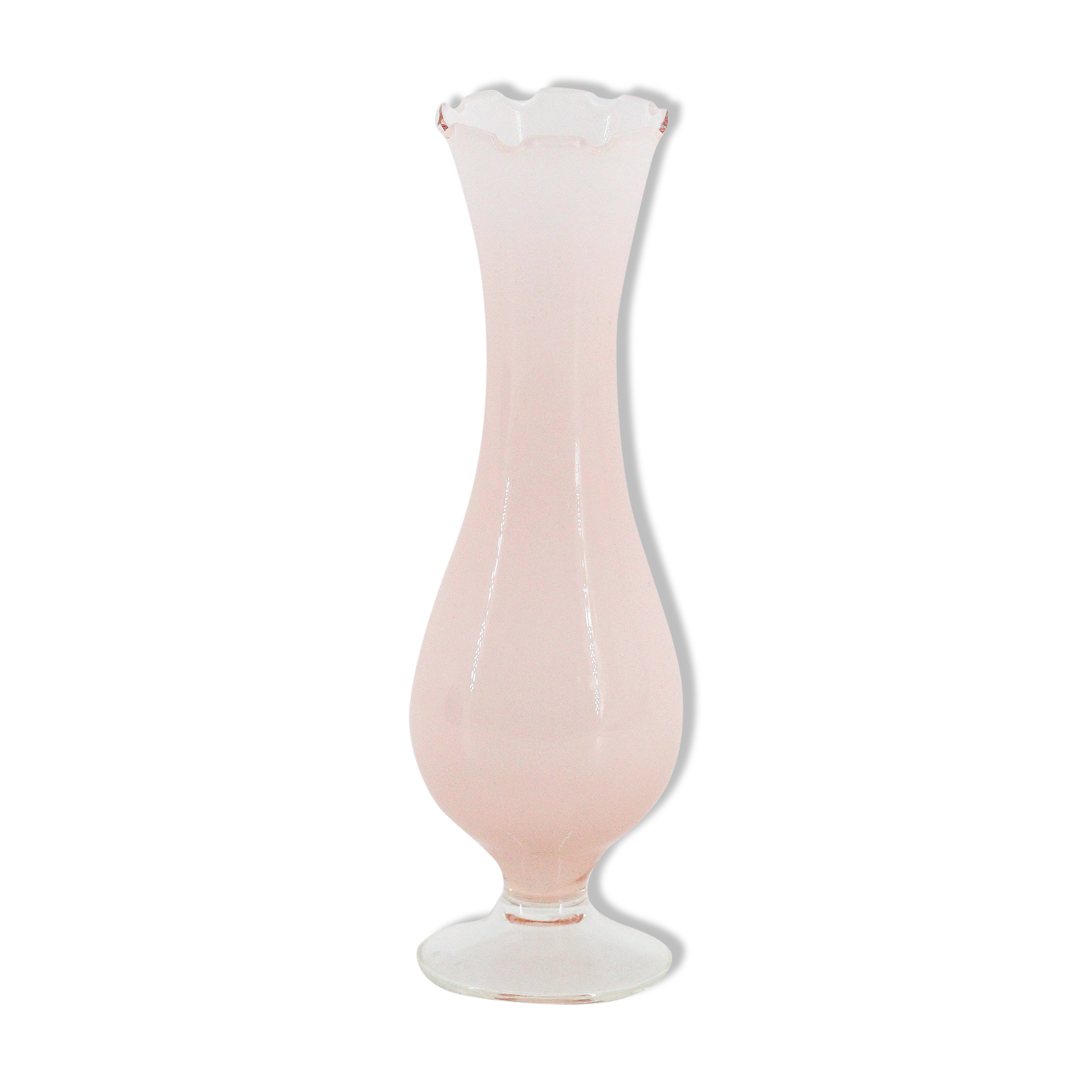 Old vase in pink opaline