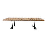 Table basse années 50 style Alain Richard, bois et métal