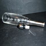Liqueur carafe in cut crystal and Minerva silver frame
