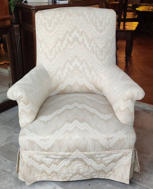 Ancien fauteuil crapaud bergère