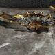 Centre de table / vide poche vintage cristal cofrac transparent et or - 60´