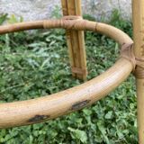Vintage rattan and cane side table