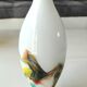 Vase flammé/volutes en opaline blanche/Verre d Art polychromes. Style Murano. Haut 23,5 cm