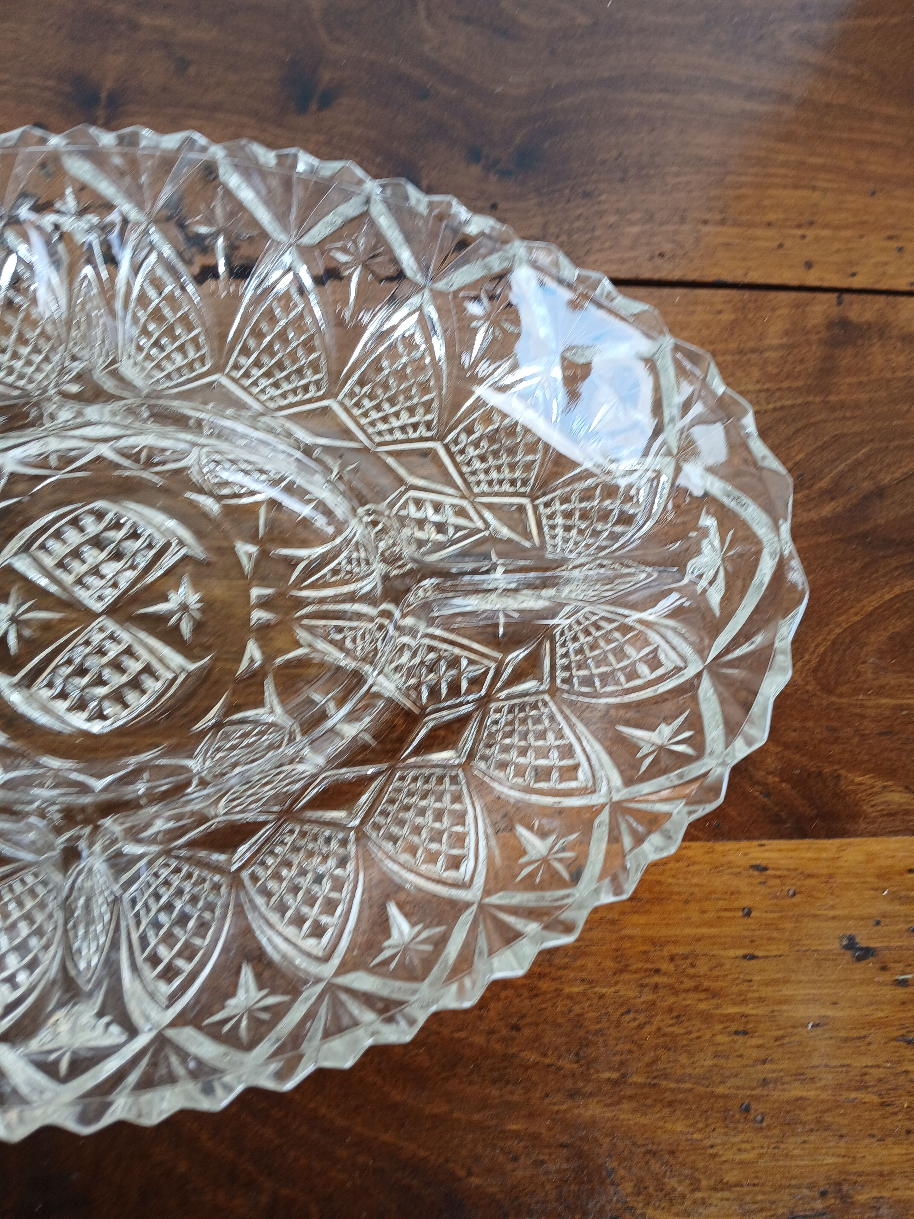 Vintage glass aperitif plate France