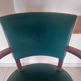 pair of green bridge armchairs