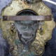 Applique buste cherubin arabesque en bronze doré xix siècle