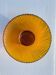 Vintage wavy amber glass fruit bowl, 1970s