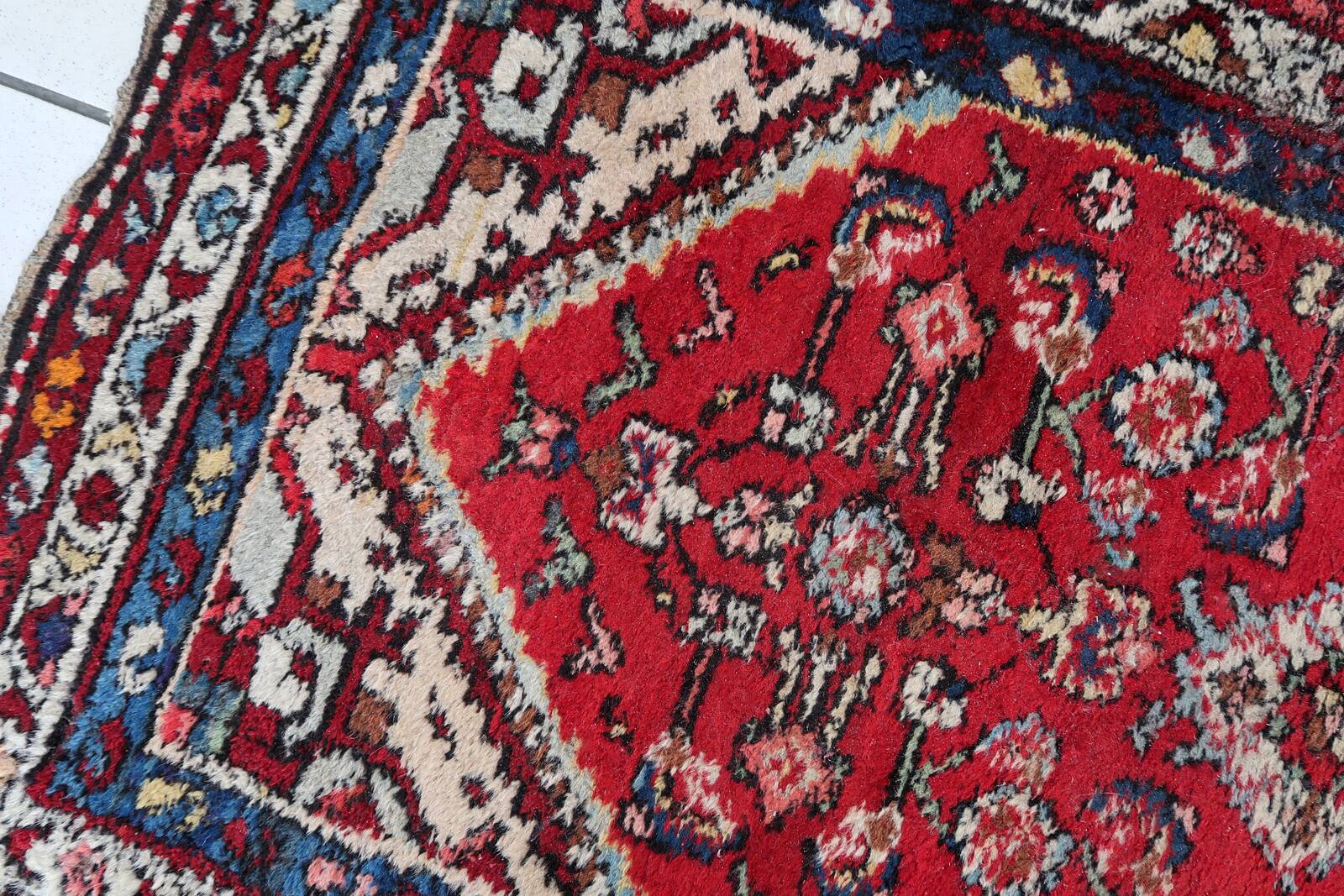 Tapis vintage du Moyen-Orient Malayer fait main en laine – 78 x 151 cm 1970