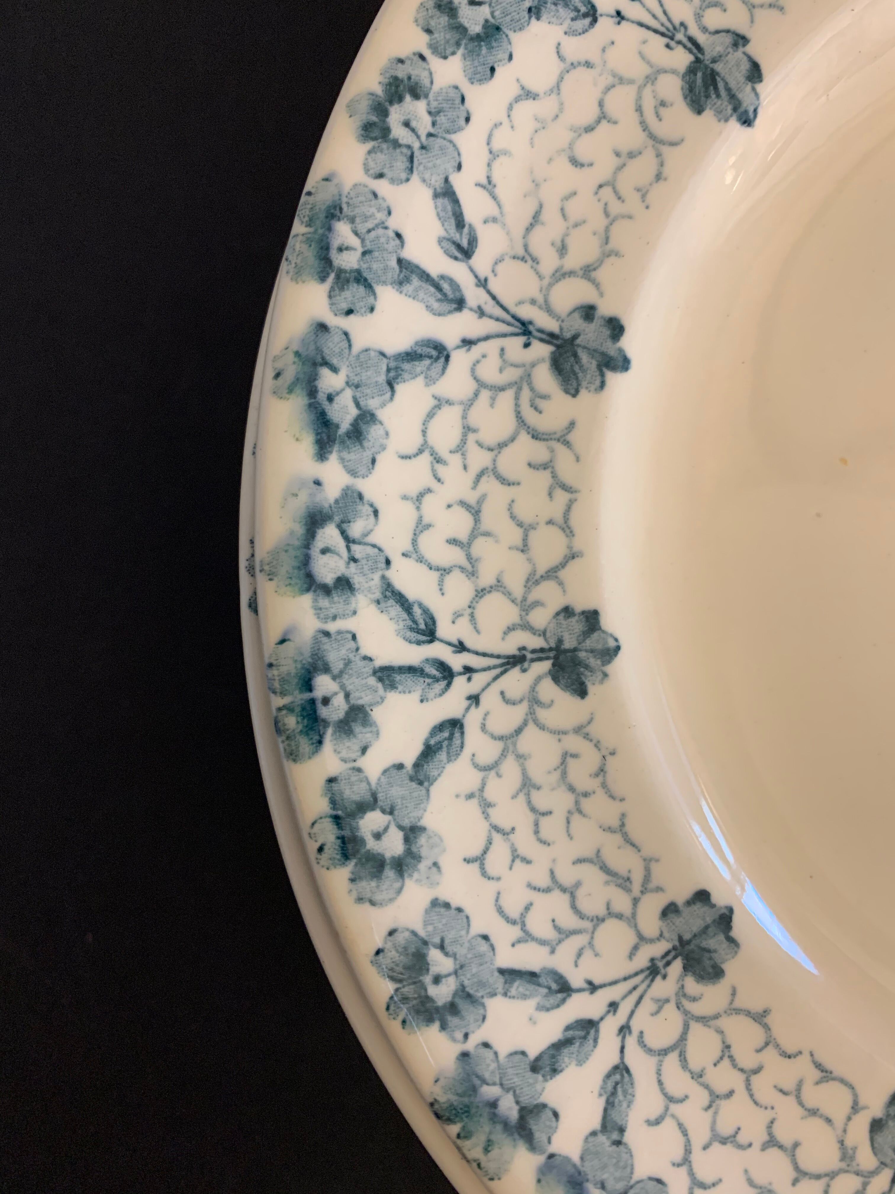 8 old blue blue longwy flat plates 1900 priming model