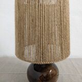 Vintage ceramic lamp and jute rope
