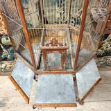 Bird Cage or Old Aviary In Carved Wood, Vintage Work Circa 1900
