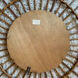 Vintage rattan sun mirror