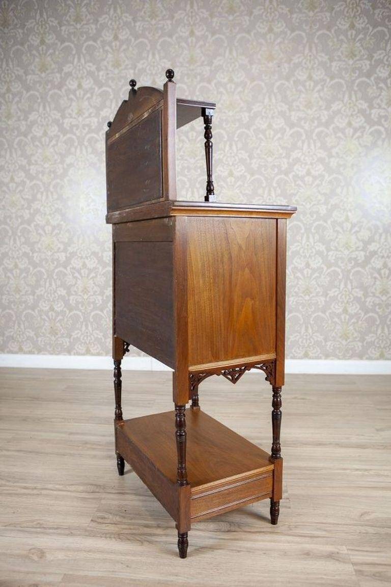 19th-Century Small Walnut Cabinet with the Motif of Sunflowers attributed to George Davis, 1890s